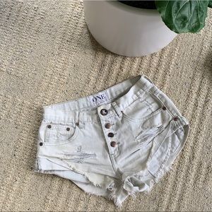 One Teaspoon bandits distressed denim short 22